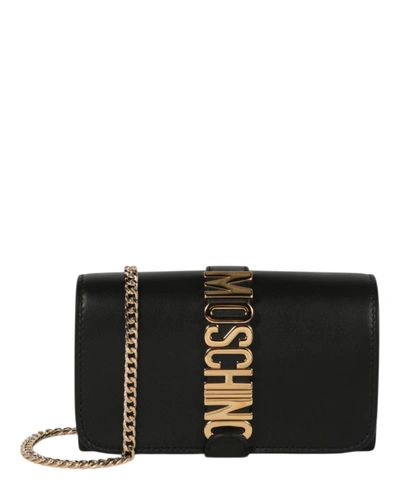 Moschino Logo Mini Bag In Black