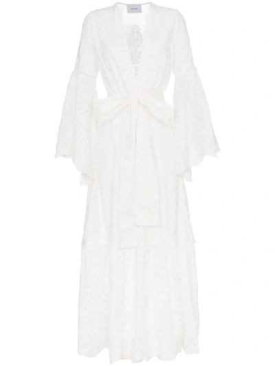 We Are Leone Broderie Anglaise Cotton Maxi Dress In White