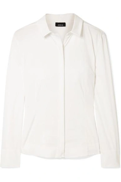 Akris Cotton-blend Poplin Shirt In White