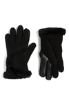 Ugg Genuine Shearling Suede Gloves In Black