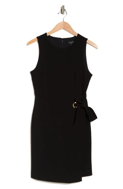 Tahari Asl Grommet Side Tie Sheath Dress In Black