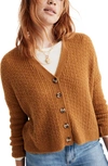 Madewell Mayfair Sweater Cardigan In Heather Vintage Gold