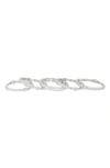 Nordstrom Rack Set Of 5 Textured Stretch Bracelets In Rhodium