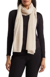 Amicale Cashmere Travel Wrap Scarf In Oat