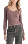 Lush Butter Soft Long Sleeve Top In Heather Berry