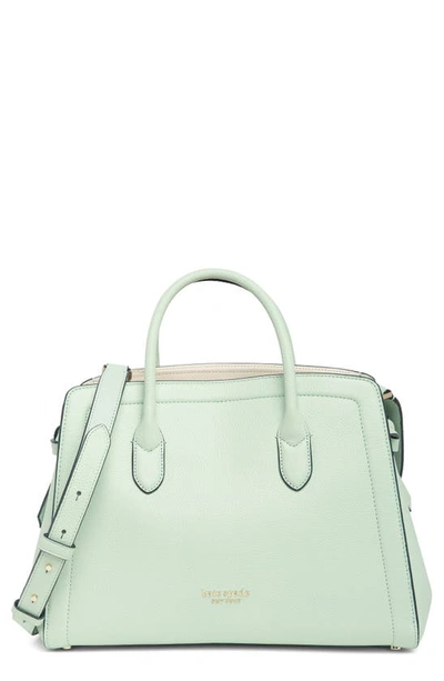 Kate Spade Knott Large Leather Satchel In Crystal Blue