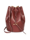 Stella Mccartney Faux Leather Medium Belted Bucket Bag In Cherry