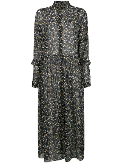 M.i.h. Jeans Edith Floral-print Silk-georgette Maxi Dress In Vine Leaf Print