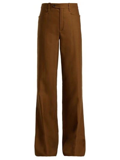 Chloé Tuxedo High-rise Wool-blend Trousers In Brown