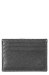 Johnston & Murphy Kingston Leather Card Case In Black Pebbled