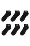 Nike Kids' 6-pack Comfort Plus Dri-fit Cushioned Ankle Socks In Black/ White