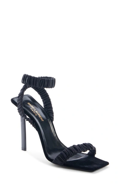 Saint Laurent Sin Ankle Strap Sandal In Black