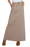 Wash Lab Denim Pieced Denim Maxi Skirt In Taupe