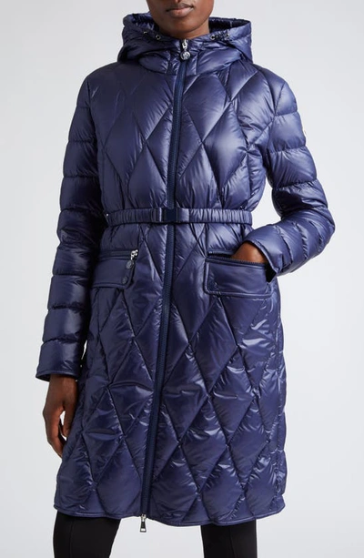 Moncler Serilong Recycled Nylon Long Coat In Light Blue