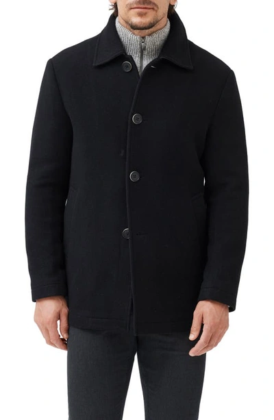 Rodd & Gunn Berkely Wool Blend City Coat In Pitch