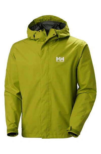 Helly Hansen Seven J Waterproof & Windproof Jacket In Olive Green