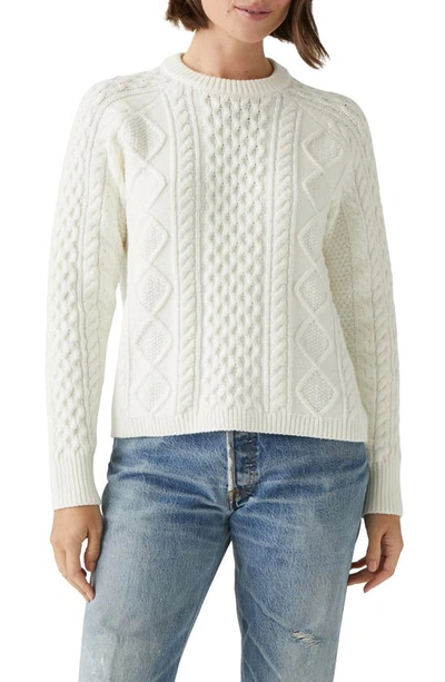 Michael Stars Adina Cable Stitch Sweater In Chalk