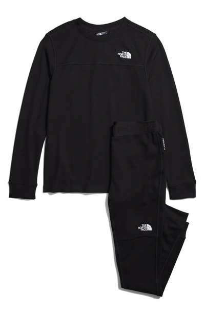 THE NORTH FACE KIDS' WAFFLE KNIT BASE LAYER TOP & LEGGINGS SET 