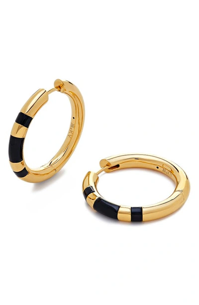 Monica Vinader X Kate Young Onyx Hoop Earrings In 18k Gold Vermeil