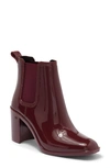 Jeffrey Campbell Hurricane Chelsea Boot In Wine Shiny