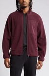 Zella High Pile Fleece Jacket In Burgundy Stem