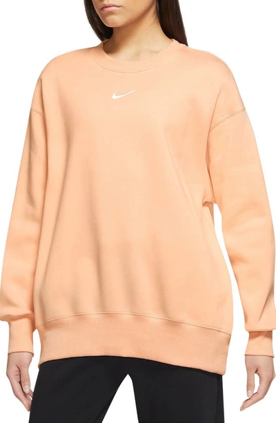 Nike Sportswear Phoenix Sweatshirt In Orange Chalk/ Sail