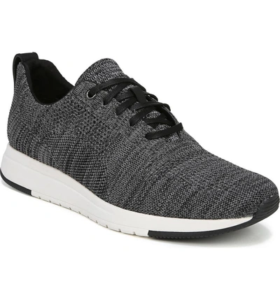Vince Men's Palo Knit Trainer Sneakers In Marl Grey/ Black