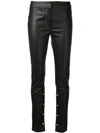 Loewe Snap Detail Leather Pants In Black