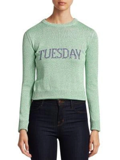 Alberta Ferretti Rainbow Week Capsule Days Of The Week Tuesday Sweater In Green Multi