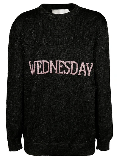 Alberta Ferretti Rainbow Week Capsule Days Of The Week Wednesday Lurex Sweater In Black