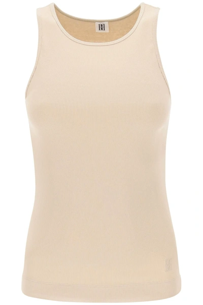 By Malene Birger Amani Ribbed Tank Top In Beige