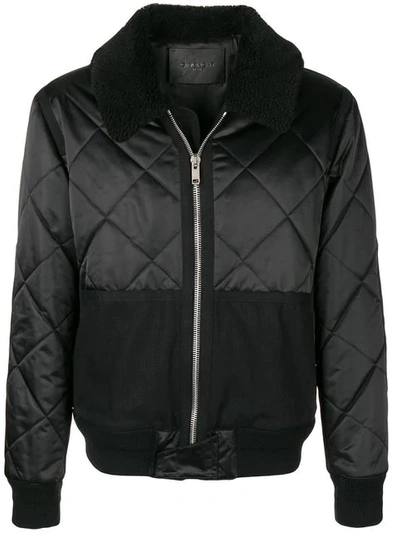 Givenchy Quilted Shearling-collar Bomber Jacket In Black