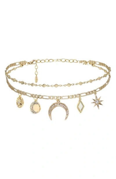 Ettika Mirror Charm Choker Necklace In Gold