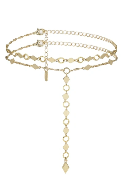 Ettika Set Of 2 Geo Choker Lariat Necklaces In Gold