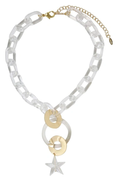 Ettika Clear Lucite Star Necklace In Gold