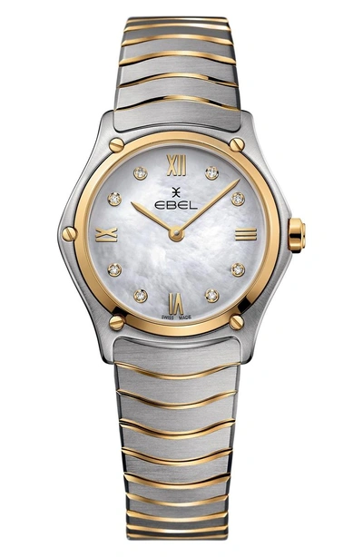 Ebel Sport Classic Diamond Bracelet Watch, 29mm In Silver/ Mop/ Gold