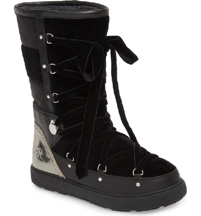Moncler Syria Stivale Lace-up Boot In Black