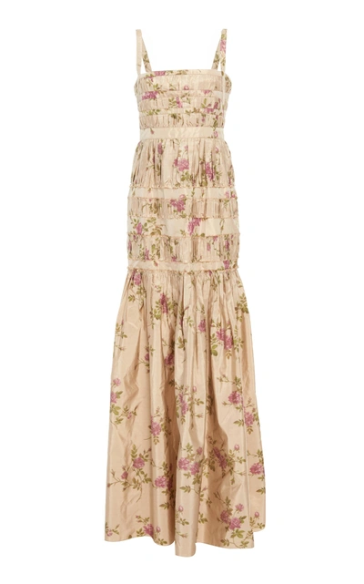Brock Collection Olinda Floral Maxi Dress In Neutral