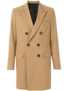 Ami Alexandre Mattiussi Slim-fit Double-breasted Felted Wool-blend Coat - Camel In Neutrals