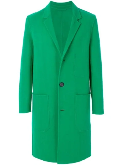 Ami Alexandre Mattiussi Double Face Construction Coat In Green