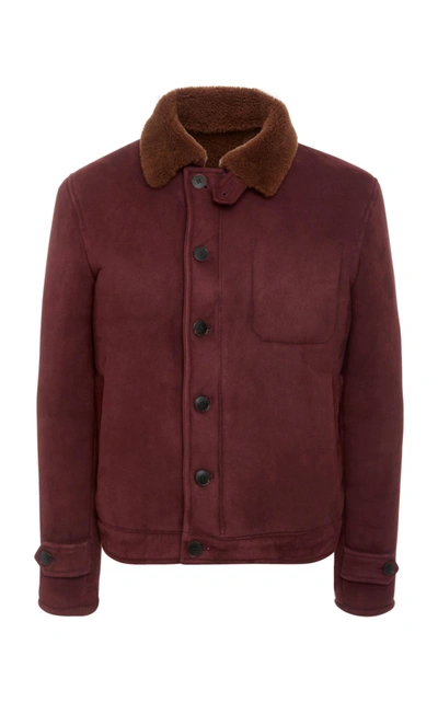 Eidos Suede And Shearling Jacket In Burgundy