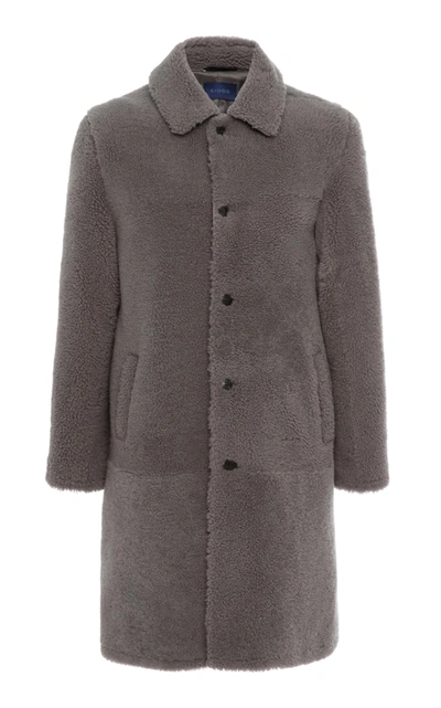 Eidos Shearling Long Coat In Grey