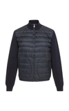 Ralph Lauren Paneled Quilted-shell And Stretch-wool Jacket In Navy