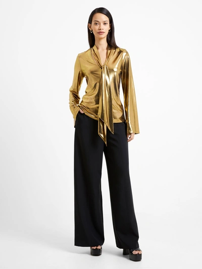 French Connection Ronja Liquid Metal Shirt Gold