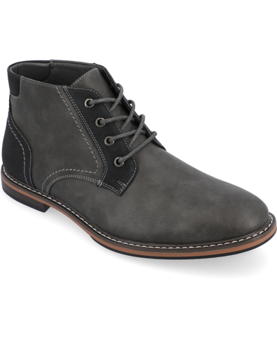 Vance Co. Men's Franco Wide Width Tru Comfort Foam Lace-up Round Toe Chukka Boots In Charcoal