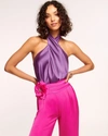 Ramy Brook Harriet Halter Tank Top In Mulberry