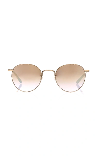 Garrett Leight Exclusive Wilson Round-frame Metal Sunglasses In Gold