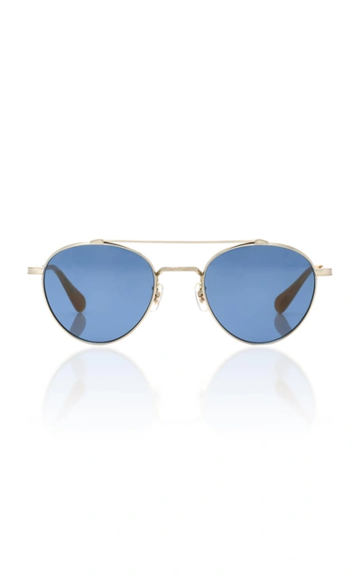 Oliver Peoples Watts Round Aviator Sunglasses In Gold