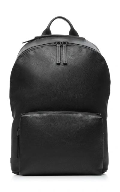 Troubadour Waterproof Leather Zip Backpack In Black