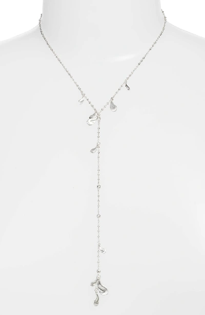 Kendra Scott Quincy Lariat Necklace, 14 In White Cz/ Silver
